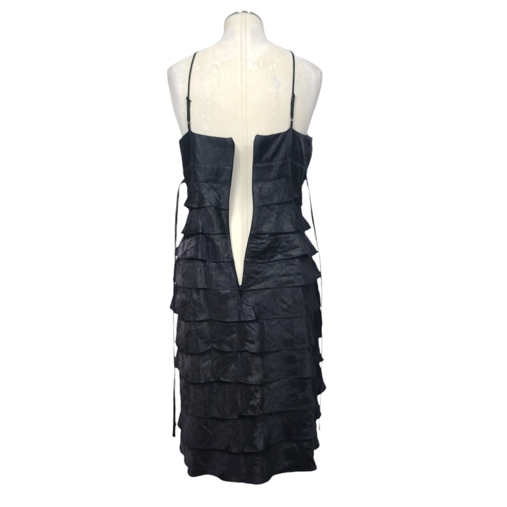 Cache Black Ruffle Tiered Sleeveless Back Zip Dress 8 - Picture 6 of 9